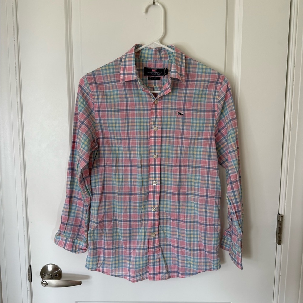 Vineyard Vines Kids Plaid Whale Shirt